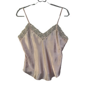 Victoria's Secret Gold Label Camisole Women Medium Pink Lace Trim